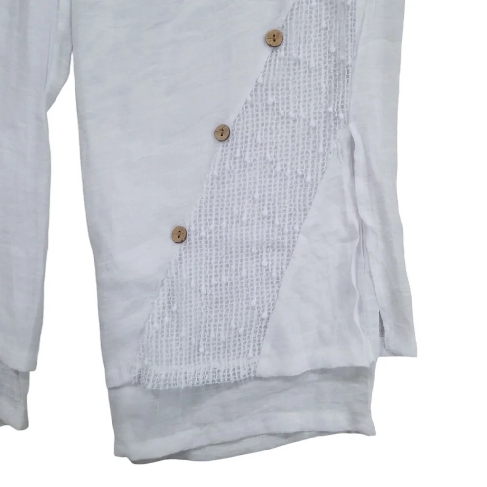 Creation Women's White Resortwear Boho Layered Pants‎ Size XLarge